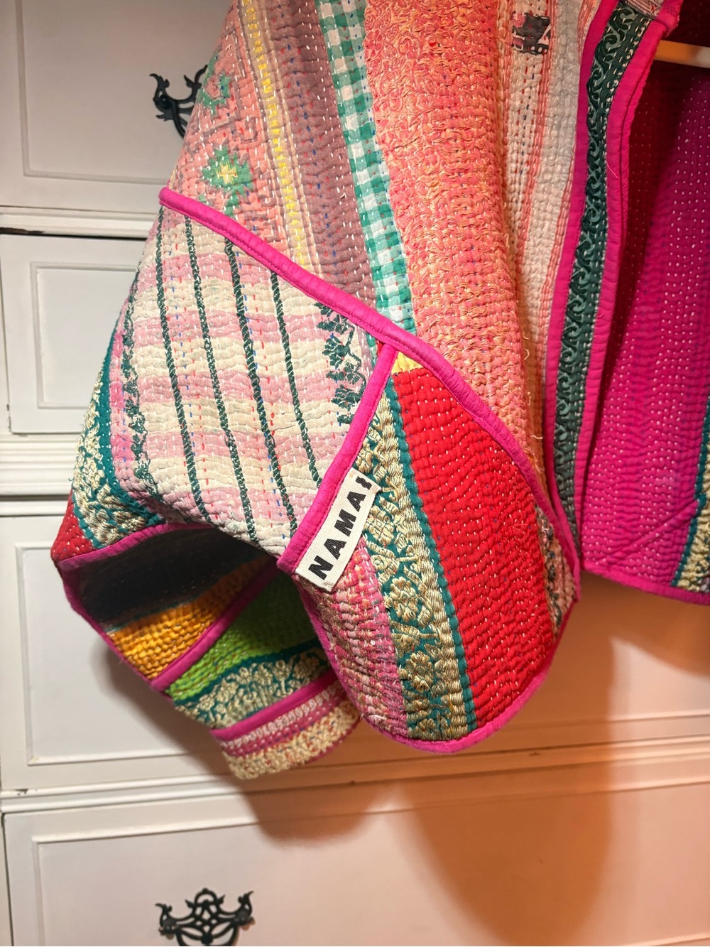 Namai Reversible Pink Multicolor Quilted Jacket